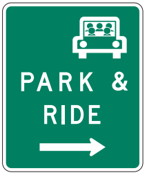 Park and Ride road sign.